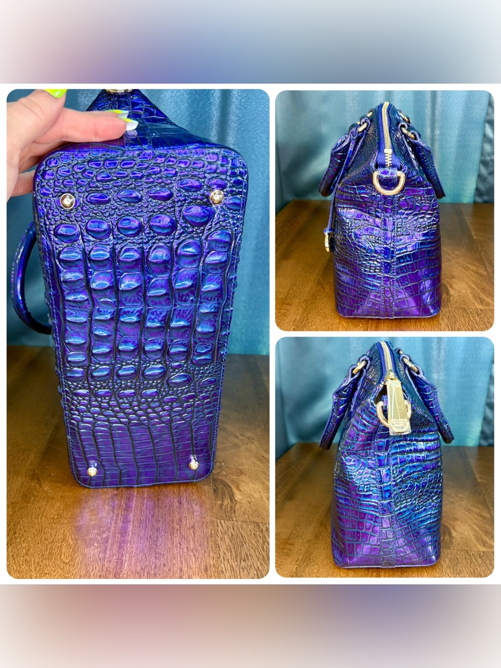 Brahmin GUC Md Duxbury - Neptune - Iridescent Blue & Purple - HTF, RARE - Picture 6 of 16